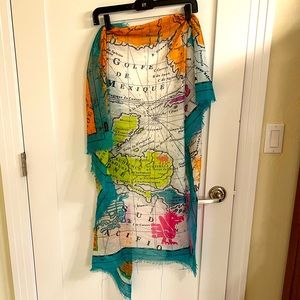 Echo Gulf of Mexico Map Sheer Square Scarf
